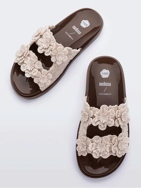Melissa x Viktor & Rolf Blossom Ivory Floral Sliders